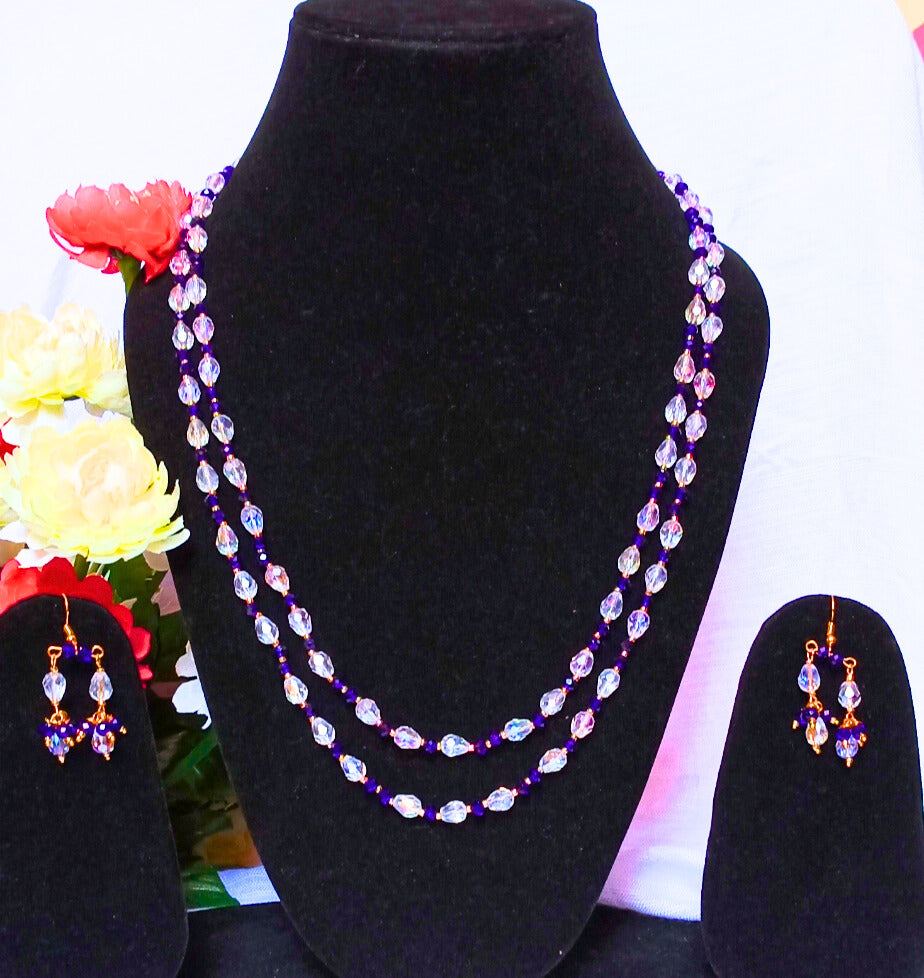 2 Leyar Blue Crystal Necklace