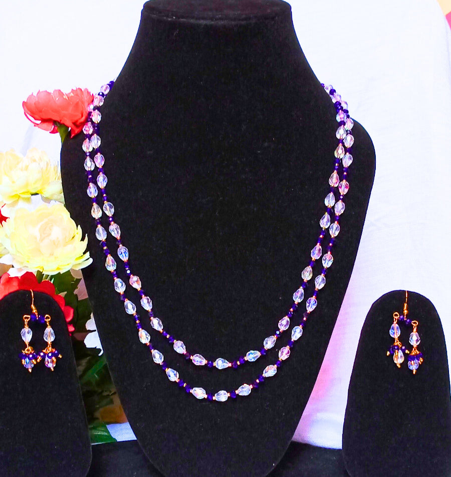 2 Leyar Blue Crystal Necklace