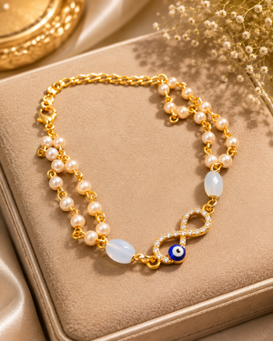 Evil Eye Infinity Pearl Bracelet