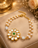 Floral Kundan Pearl Bracelet