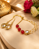 Kundan Red Beads Pearl Bracelet