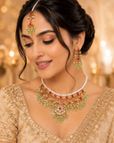 Rajwadi Kundan Necklace with Earrings & Maang Tikka