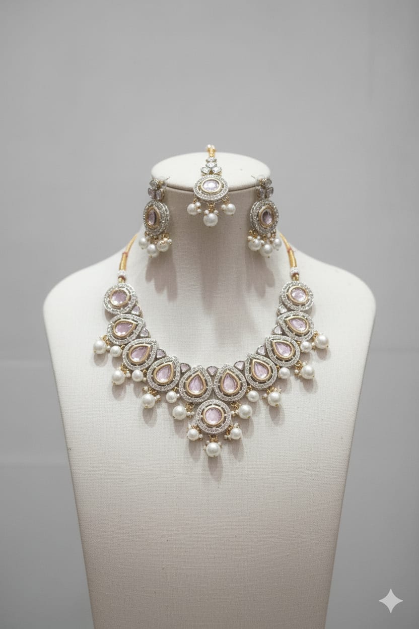 DROP SHEP KUNDAN NECKLACE