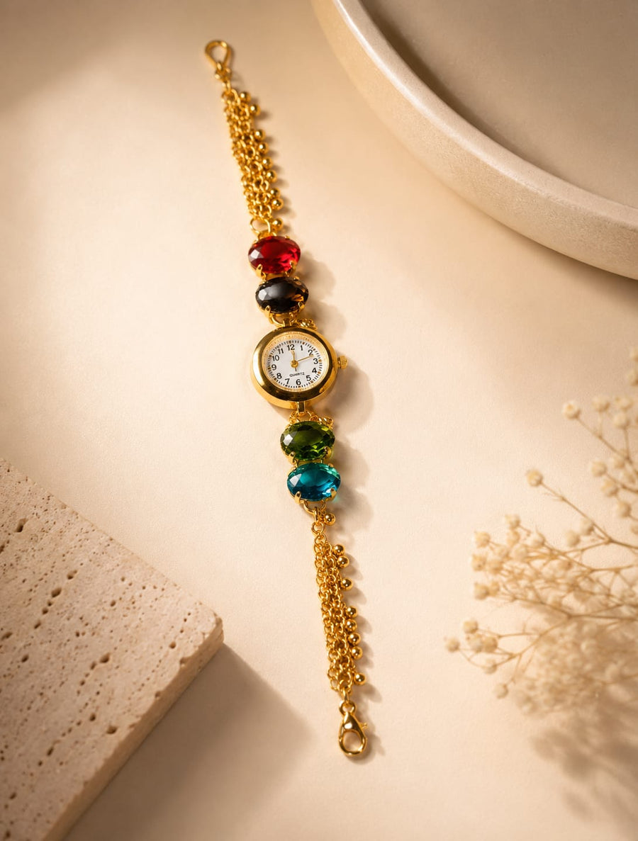 Rainbow Crystal Watch Bracelet