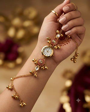 Royal Ghungroo Kundan Watch Bracelet
