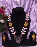 MULTICOLOUER BEADS WITH COWRIE NECKLASE