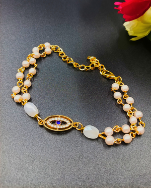 Evil Eye Pearl Bracelet