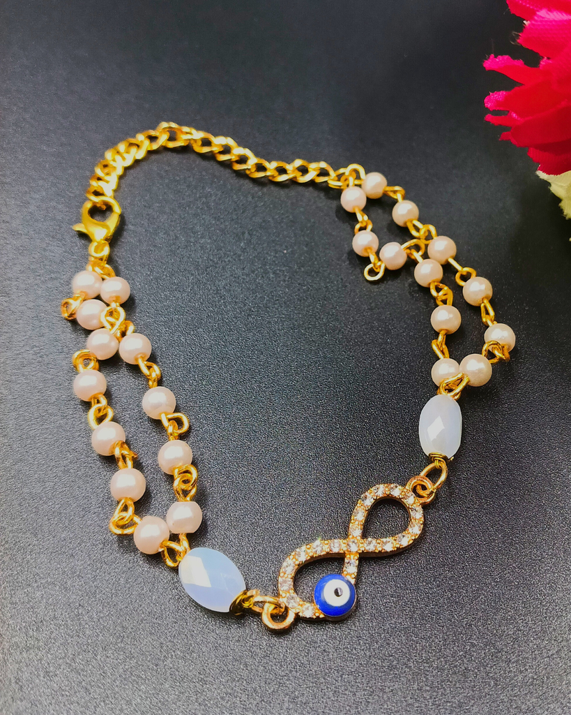 Evil Eye Infinity Pearl Bracelet