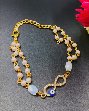 Evil Eye Infinity Pearl Bracelet