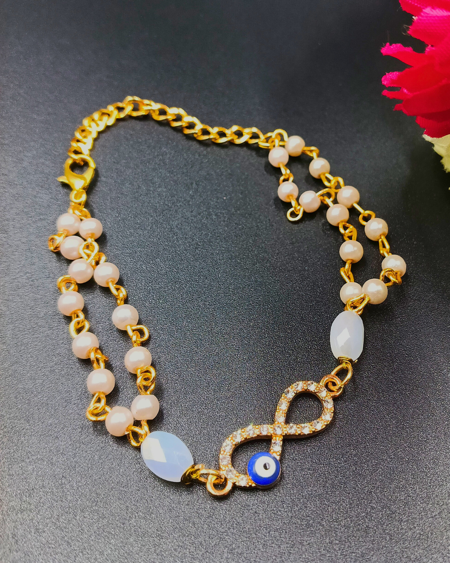 Evil Eye Infinity Pearl Bracelet
