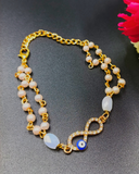 Evil Eye Infinity Pearl Bracelet