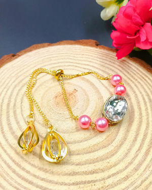 Crystal Kundan Pearl Bracelet