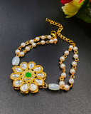 Floral Kundan Pearl Bracelet
