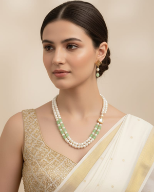 MINT WITH PEARL BEADS NECKLACE