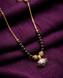 Elegant Black Bead Mangalsutra with Stone Pendant