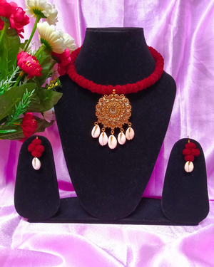 RED BEADS HASLI NECKLACE