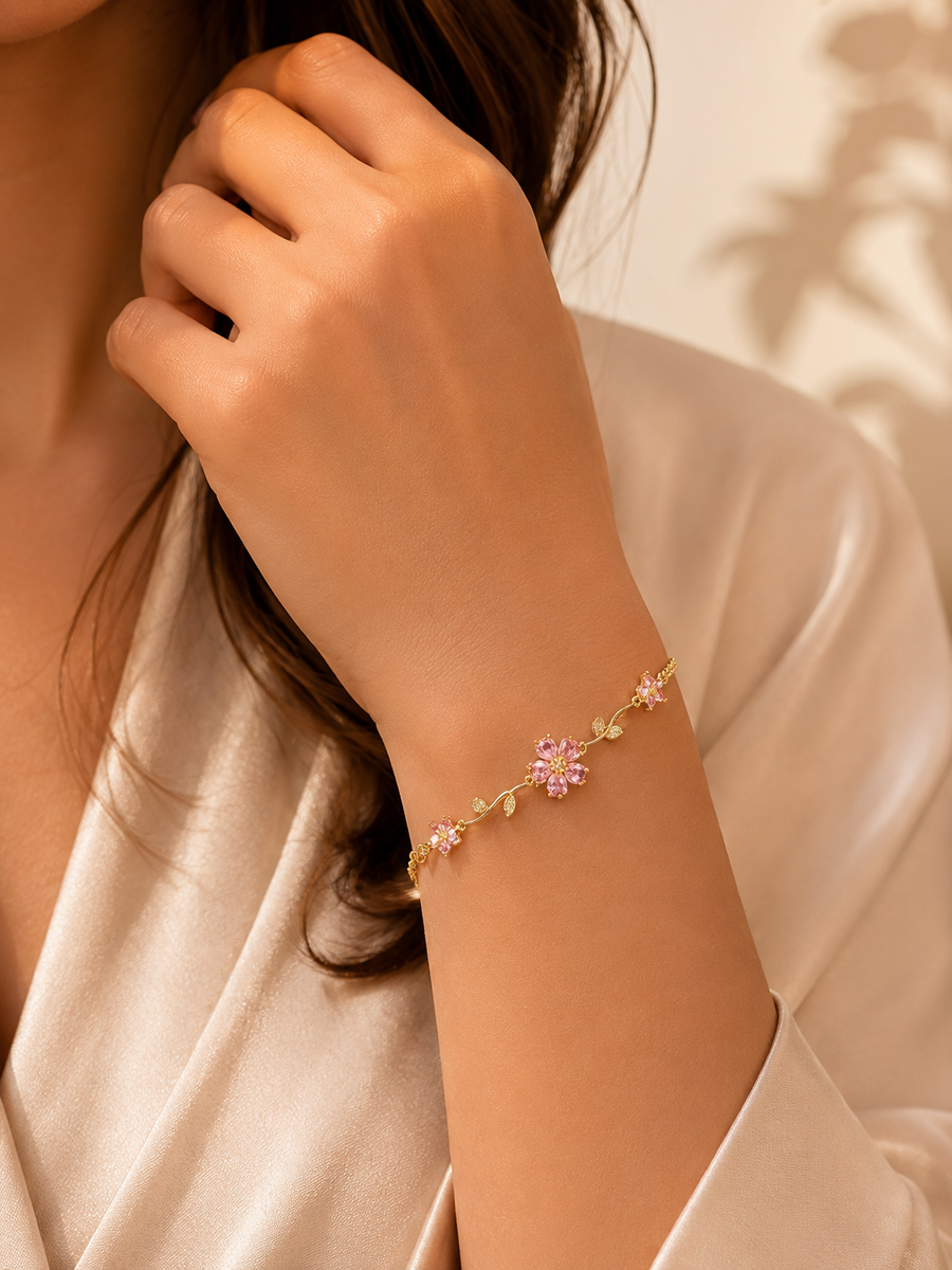 Blush Blossom Crystal Bracelet